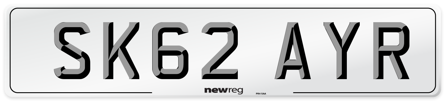 SK62 AYR Number Plate from New Reg